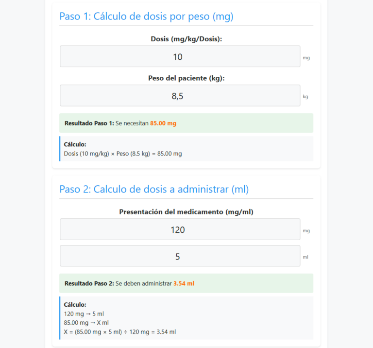 Calculadora de medicamentos