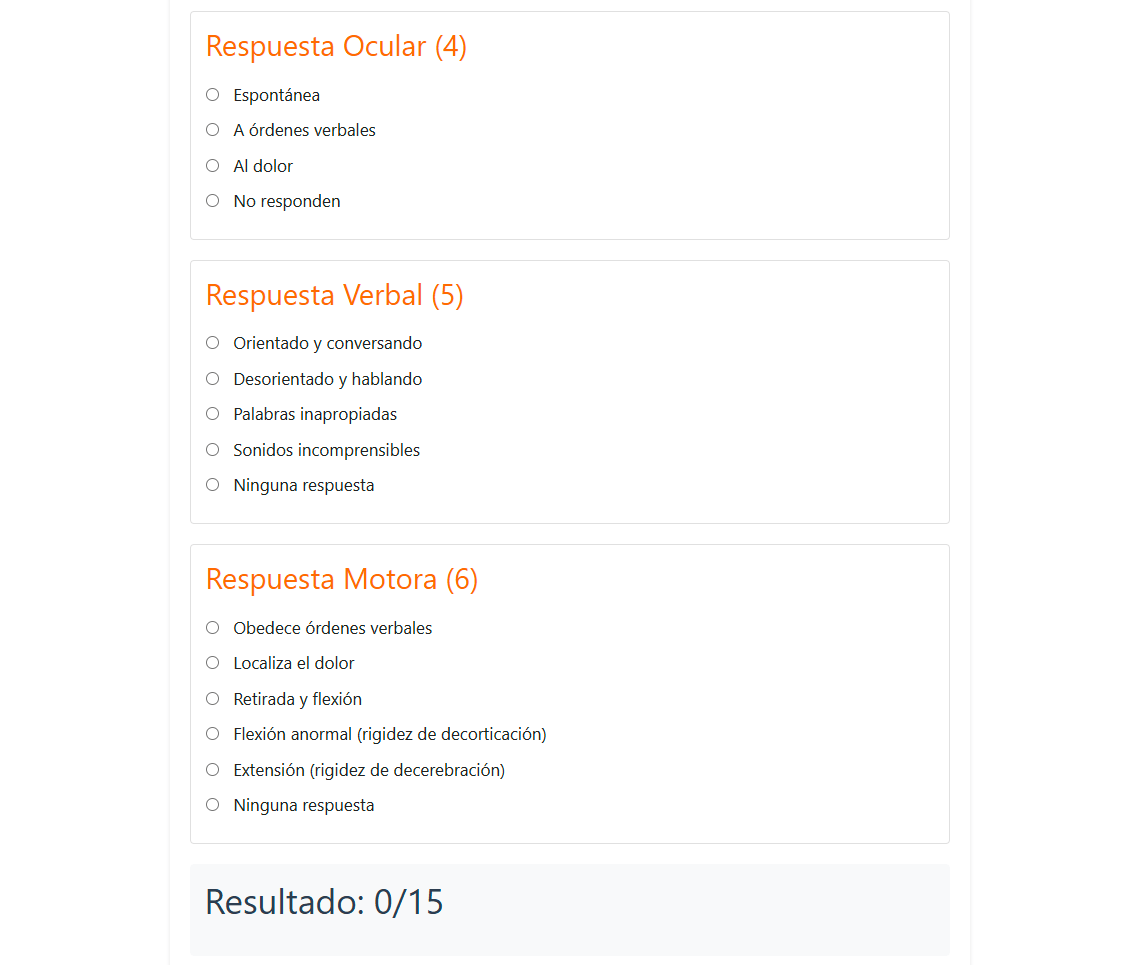 Escala de Glasgow online
