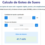 Calculo goteo de suero